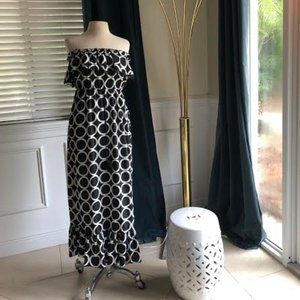 Vintage Polka Dot Ruffle Bandeau Dress